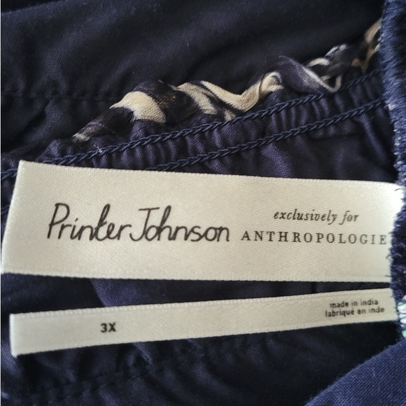 Sold out 3X Printer Johnson dress, exclusively for Anthropologie. Navy/Cream. - Picture 2 of 8